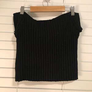 Boutique off the shoulder black crop top